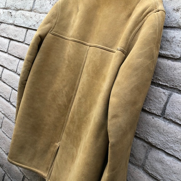 Vintage shearling sheepskin leather coat - Picture 3 of 8